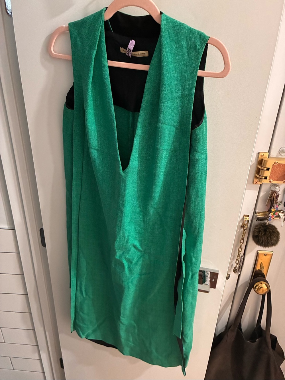 Balenciaga Emerald Green V-Neck Dress